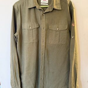 Fjallraven Men's Ovik LS Travel Shirt Olive Green - Large
